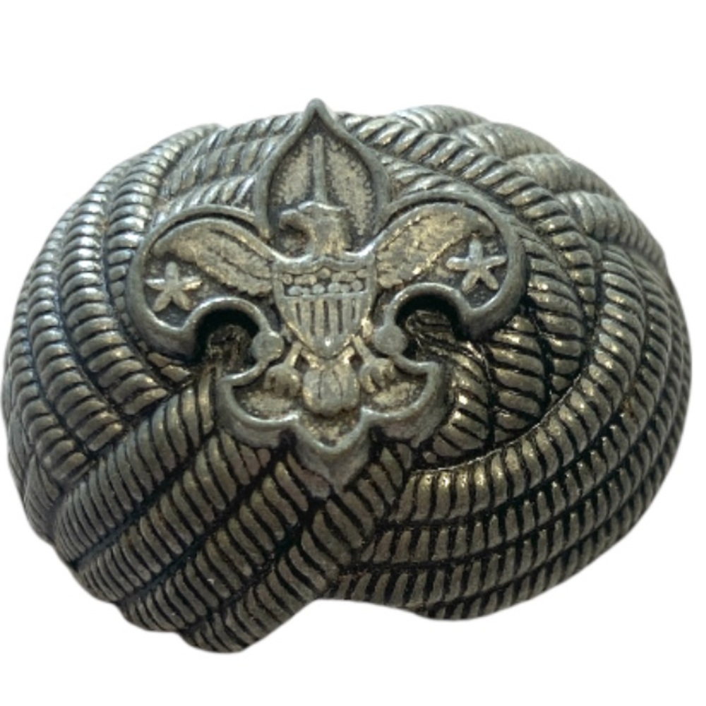 Vintage Boy Scouts Brass Neckerchief Slide "Explorer" Eagle BSA